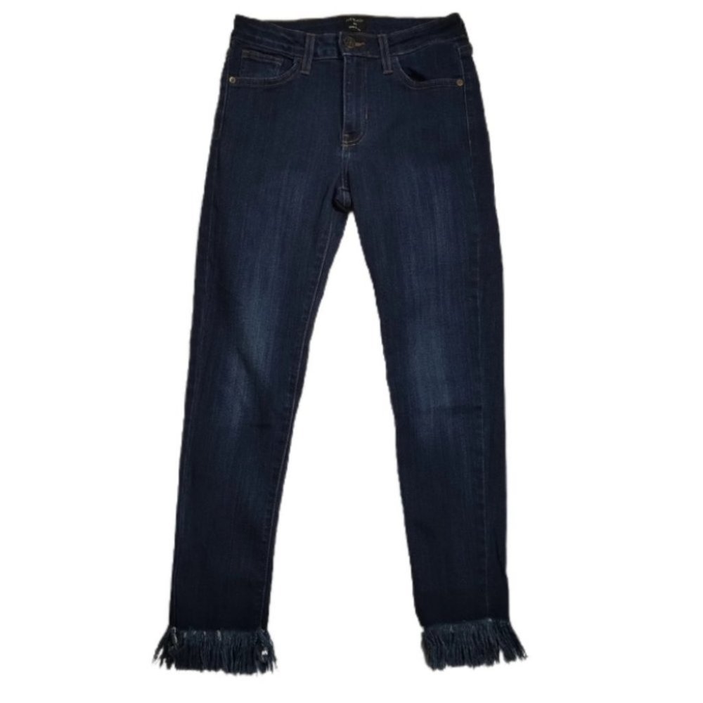Just Black Dark Wash Frayed Hem Skinny Ankle Jeans 26